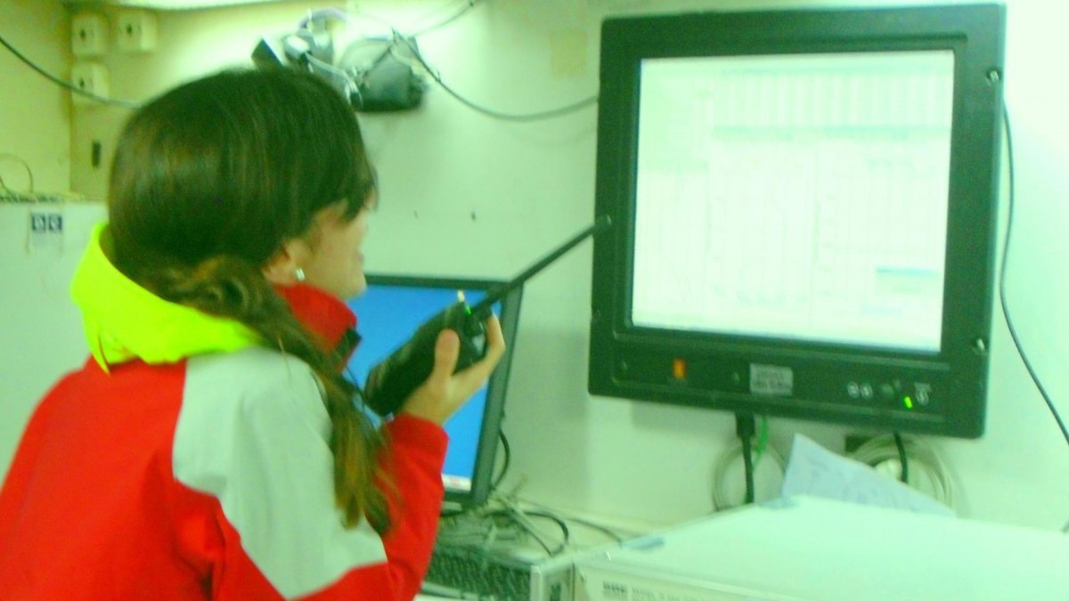 Prieto during her research mission onboard the Cornide de Saavedra in 2009